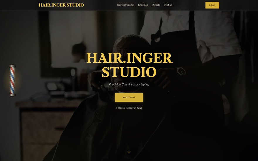 Barbearia — vitrine com agendamento
